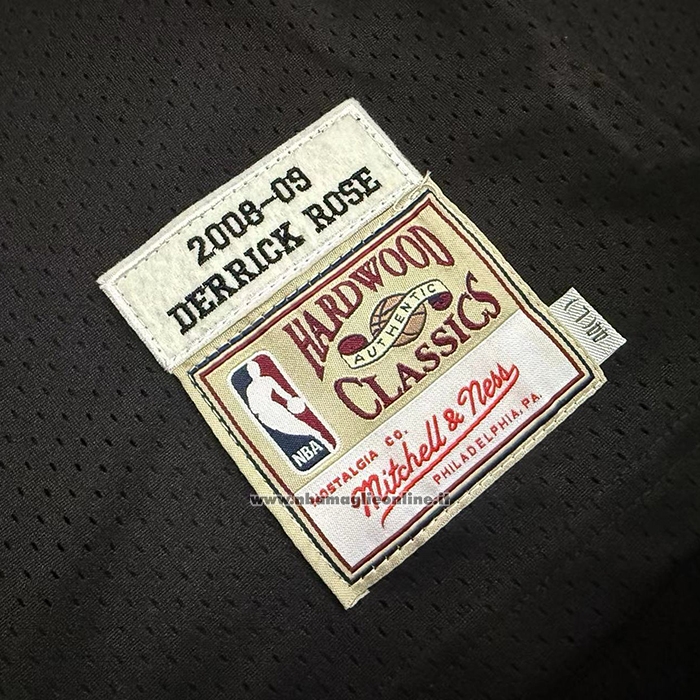 Maglia Chicago Bulls Derrick Rose No 1 Mitchell & Ness 2008-09 Nero